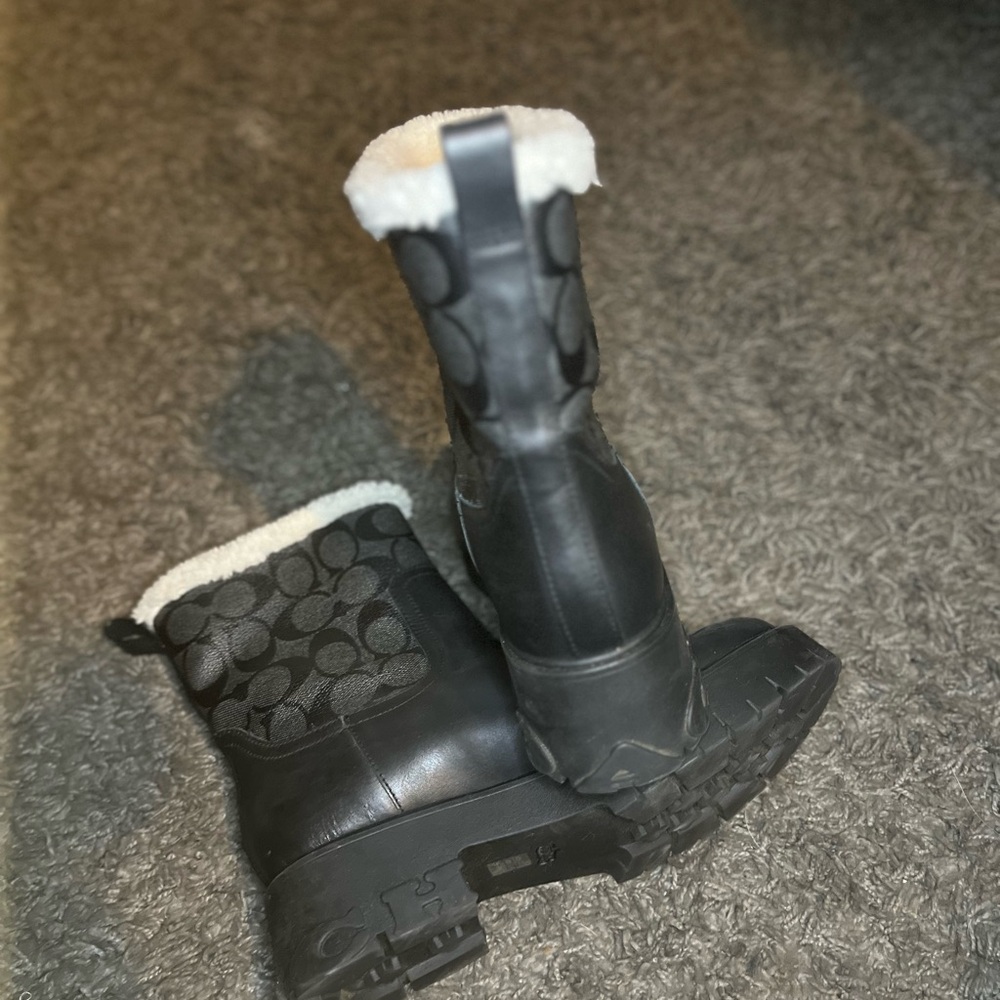 Coach Black Rain Boots with lining - Picture 2 of 6